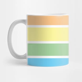 Bright pastel rainbow stripes - horizontal Mug